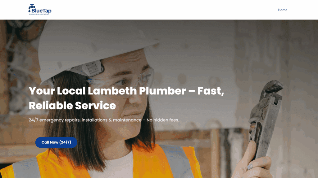 Plumber Website Mockup – Lambeth Website Designs